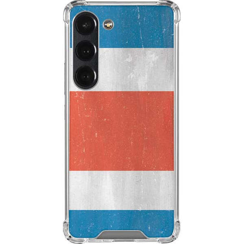 Costa Rican Flag Distressed Galaxy S23 Clear Case